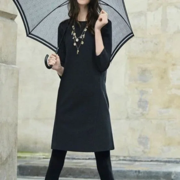 Boden 6L Dress Navy Blue OTTOMAN Ribbed Knit Sheath Fall Autumn Neutral Winter - Picture 1 of 6